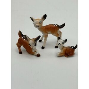 Vintage Mini Plastic Deer‎ Figurines – Made in Hong Kong – Tiny Woodland Animals